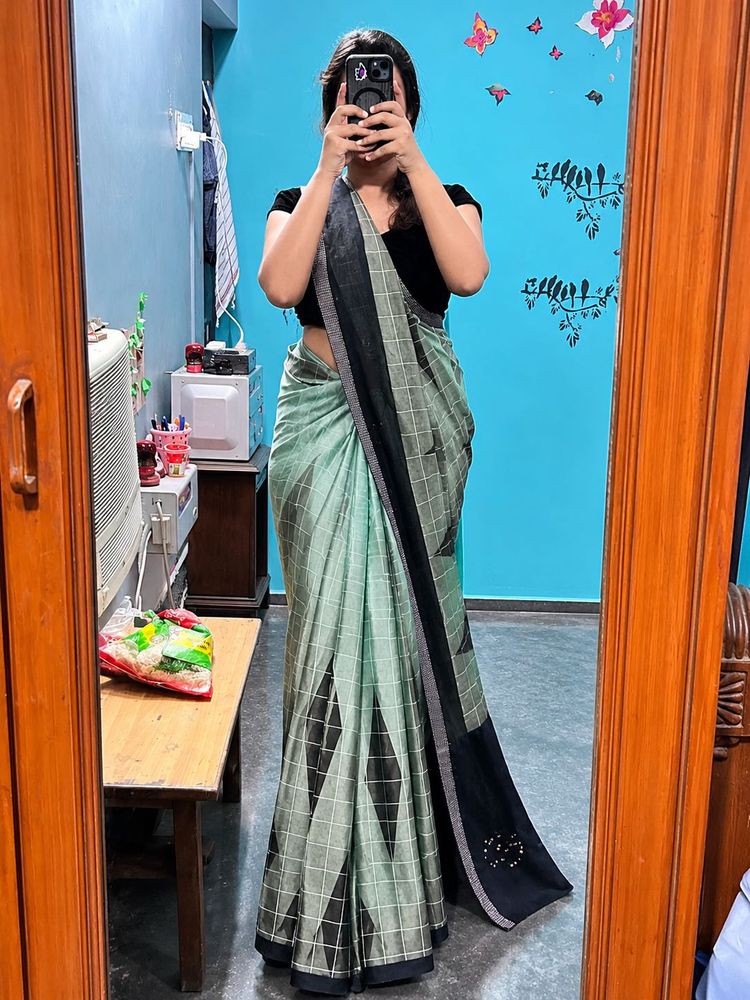 Elegant Mint Green Saree