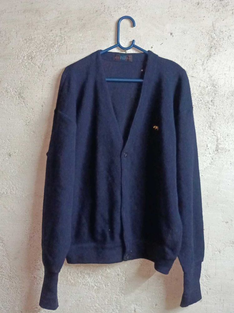 Oversized Navy Blue Cardigan Sweater