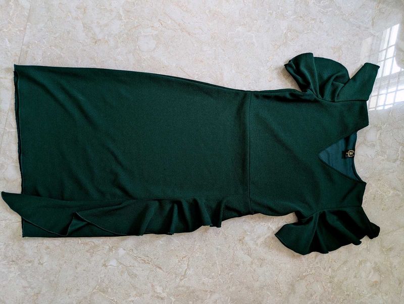 Elegant Ruffled Green Dress
