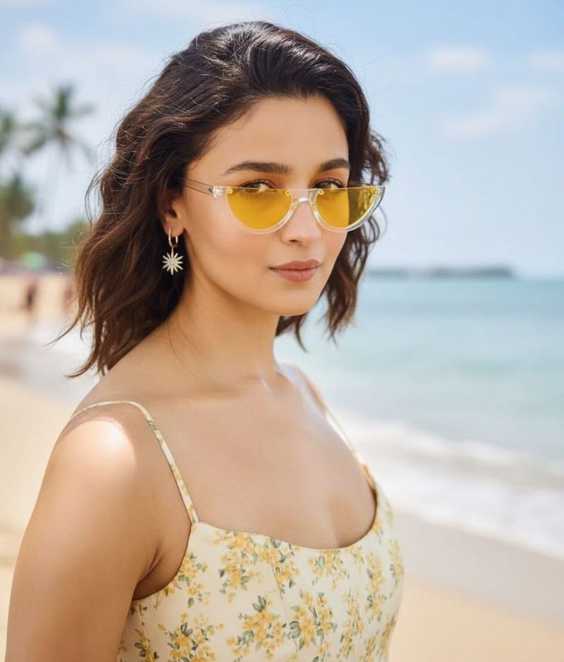 Yellow Half-Frame Sunglasses