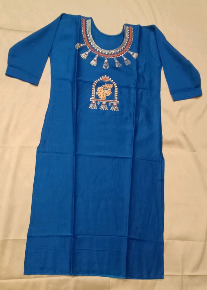 Women Fancy Embroidery Cotton Kurti