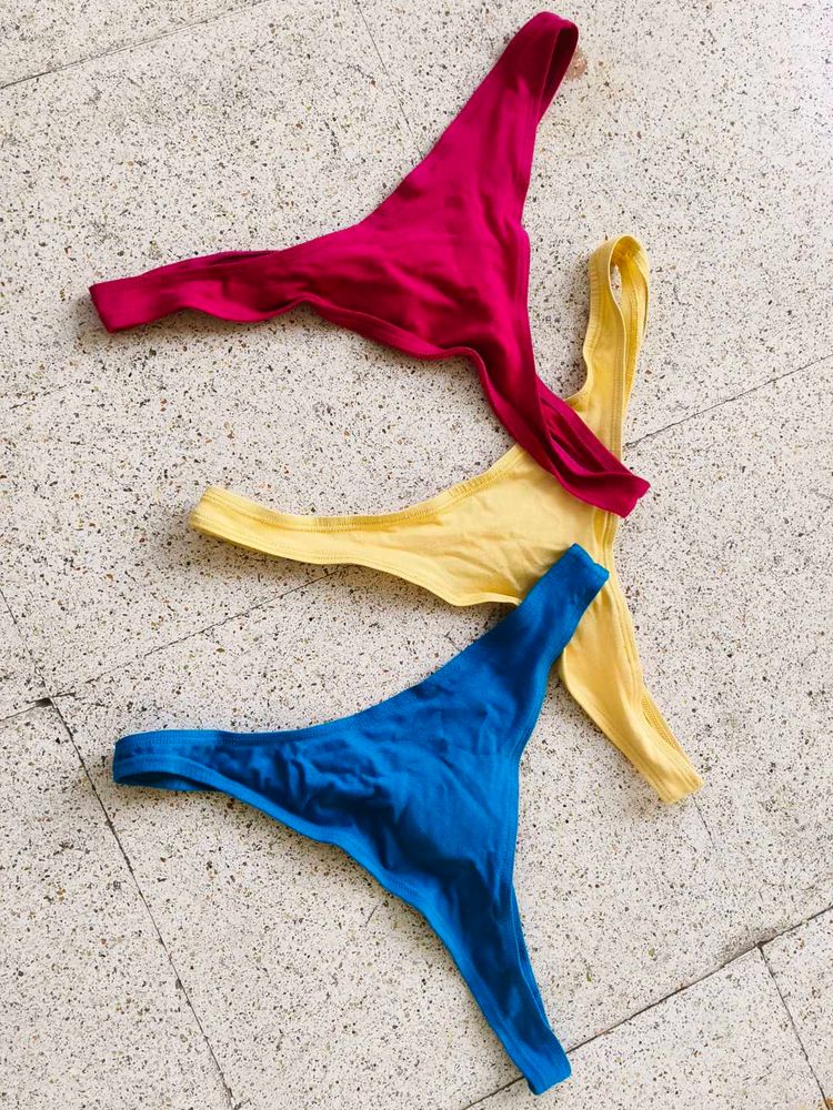 Set Of 3 Panties Thong Style Large Size