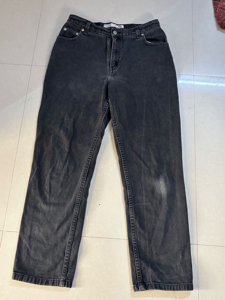 Dark Wash Denim Jeans Tapered Unisex