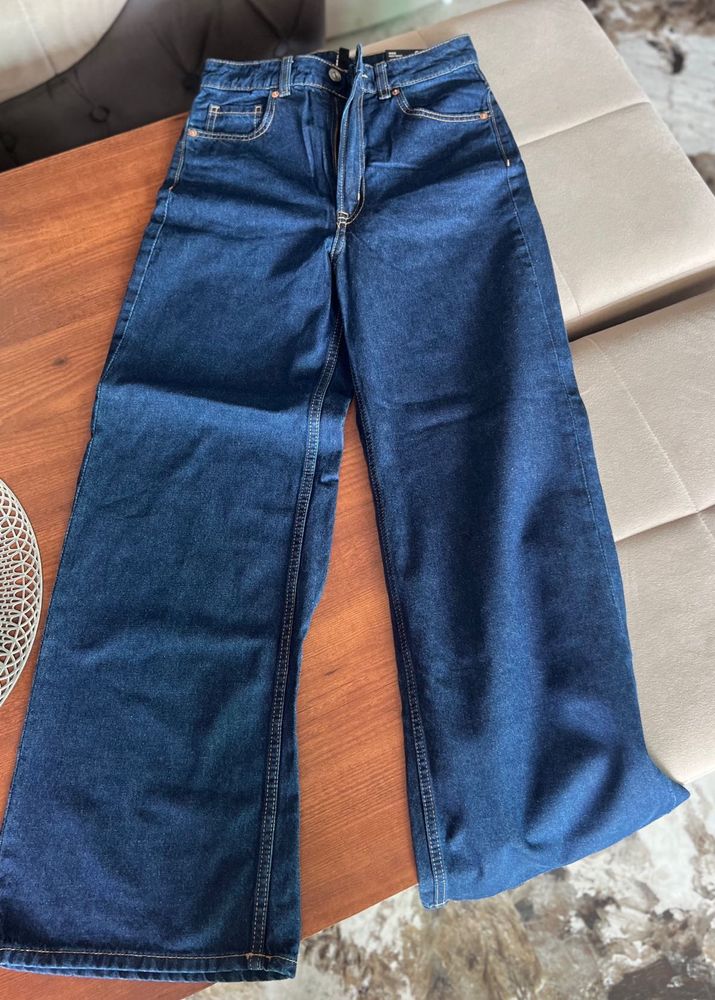 h&amp;m Dark Wash high waist Wide Leg Jeans