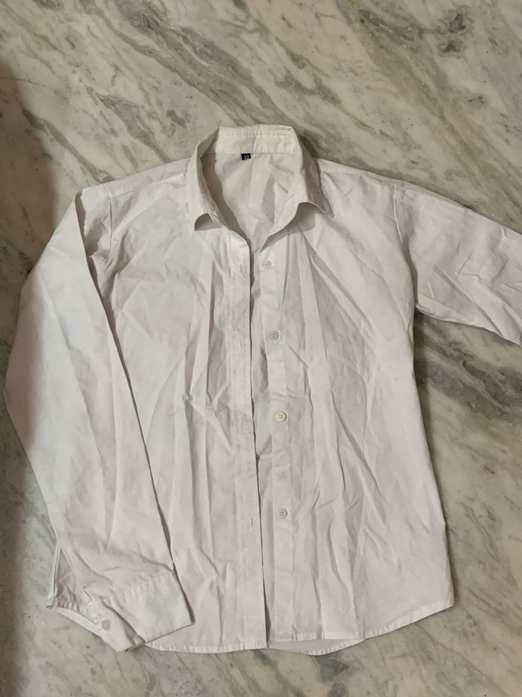 Classic White Cropped Button-Down Shirt