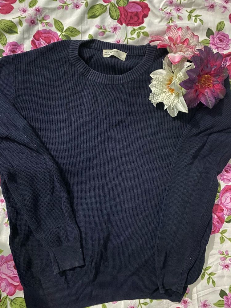 Navy Knit Sweater - Classic Style