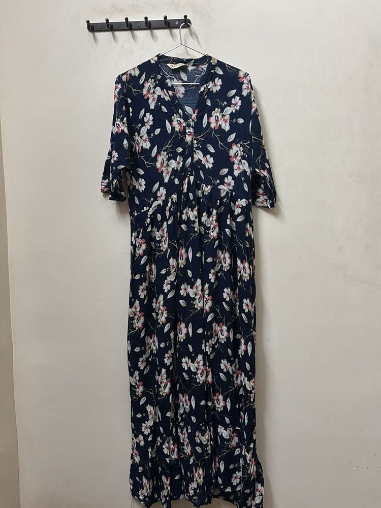 Navy Floral Maxi Dress