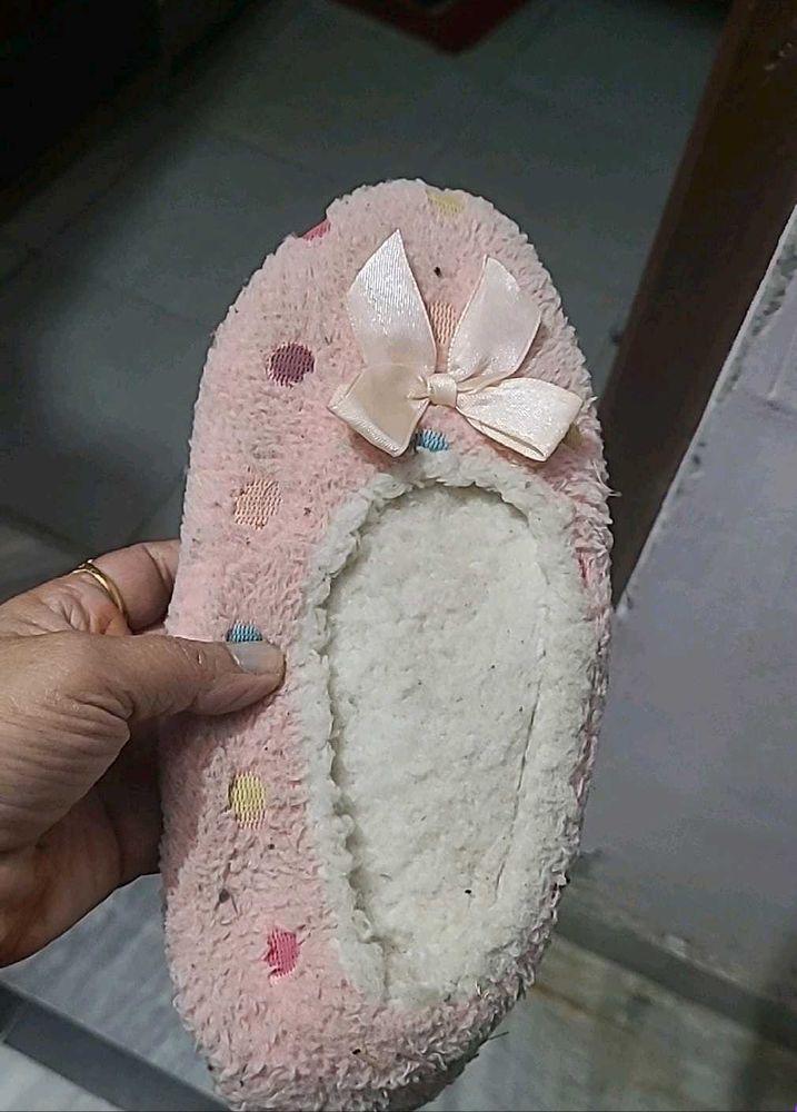 Cute Pink Polka Dot Slippers