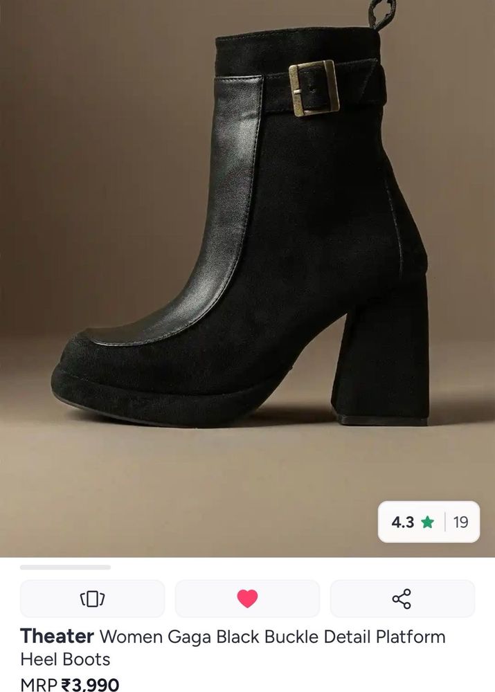 Theater Women Gaga Black Buckle Detail Platform He