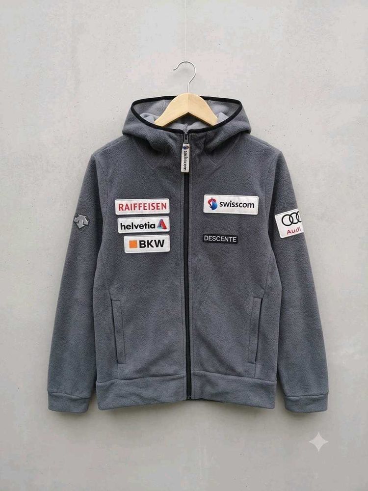 Grey Fleece Jacket with Sponsor Logos