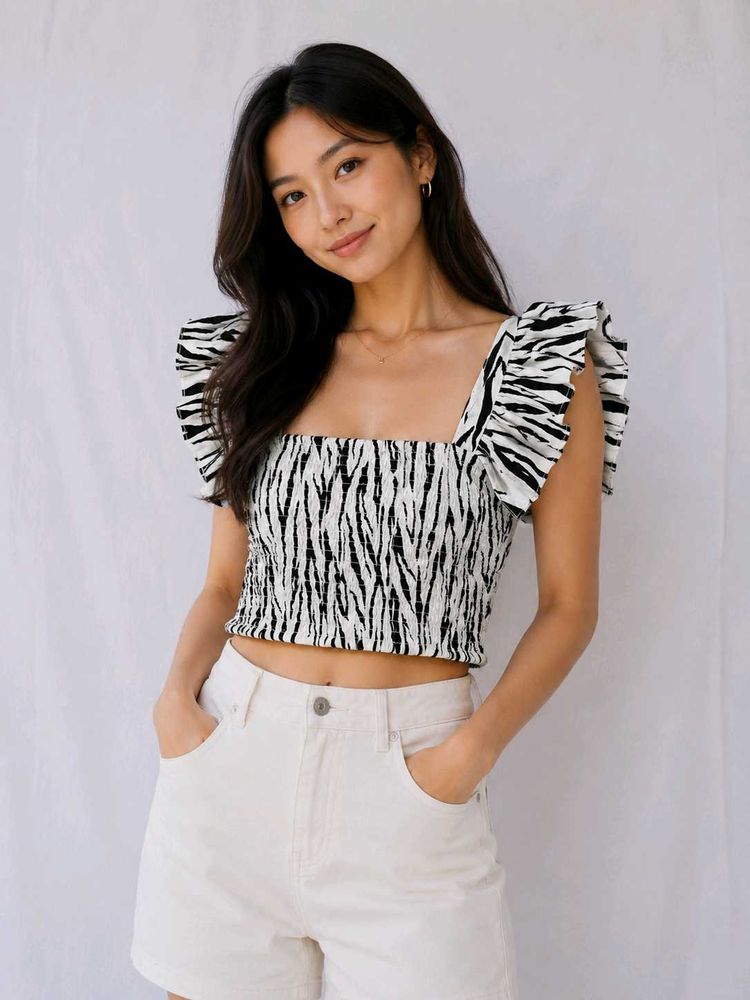 ANI animal print crop top