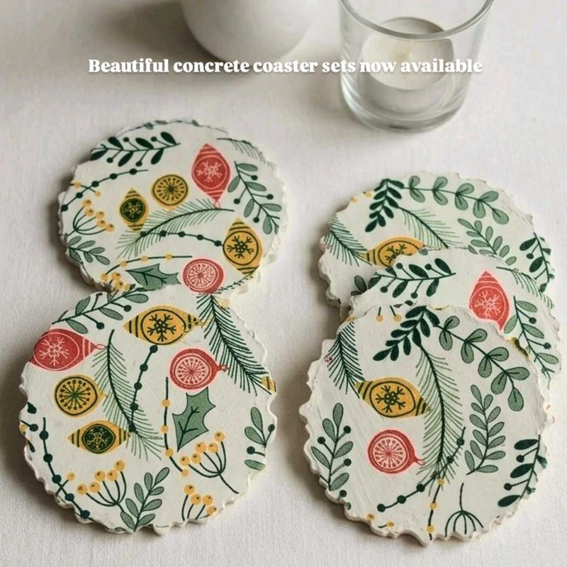 Unique Concrete Coaster Set