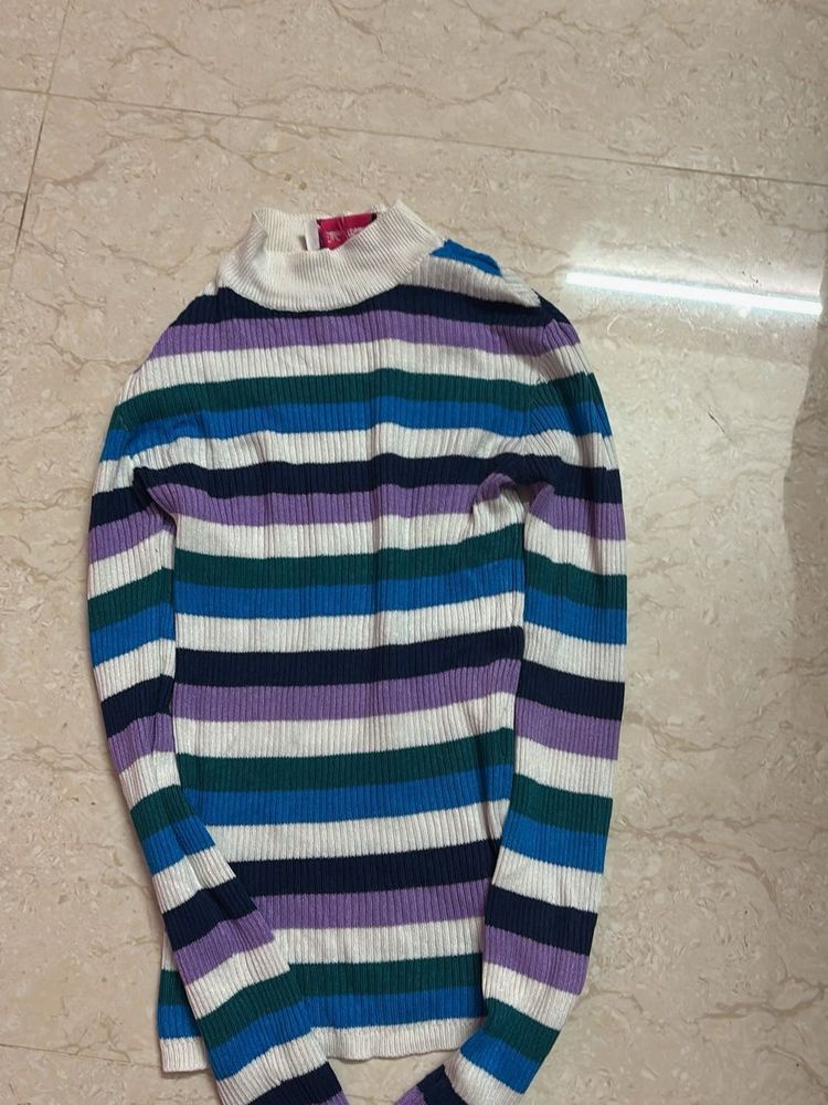 turtle neck ribbed fitted stretchable top