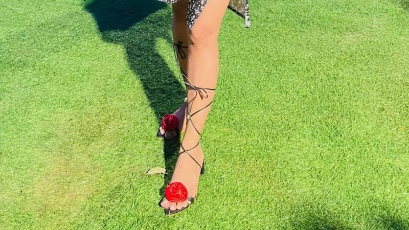 Revolt Block Heel Roses Design