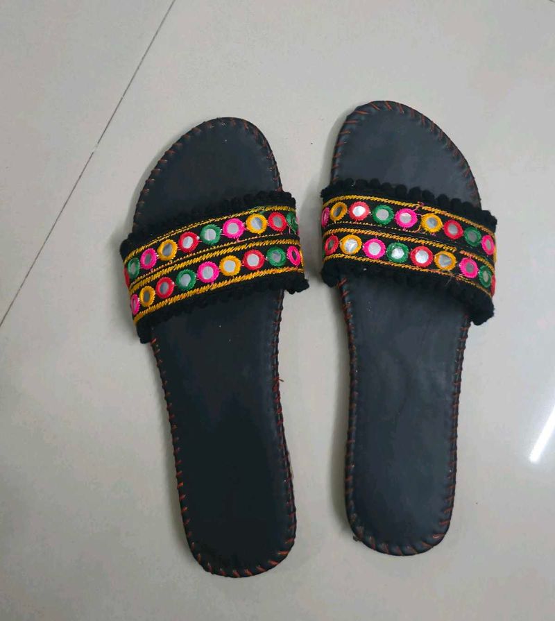Embellished Mirror Work Sliders