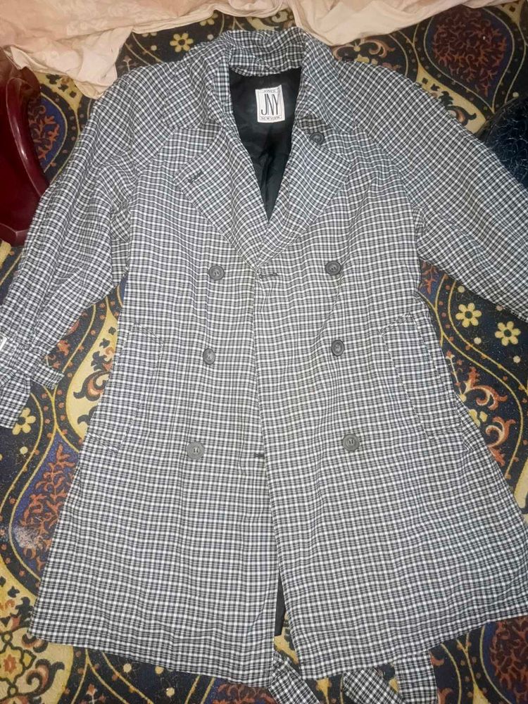 Women's Plaid Double-Breasted Coat