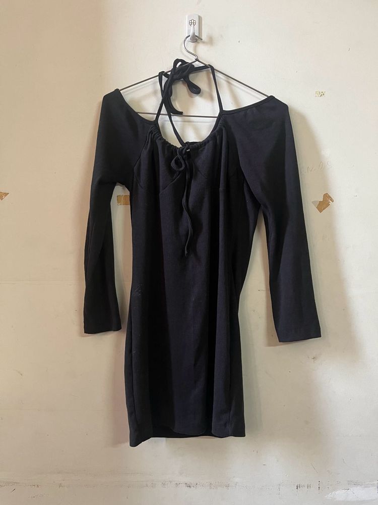 Cross Bow Black Dress