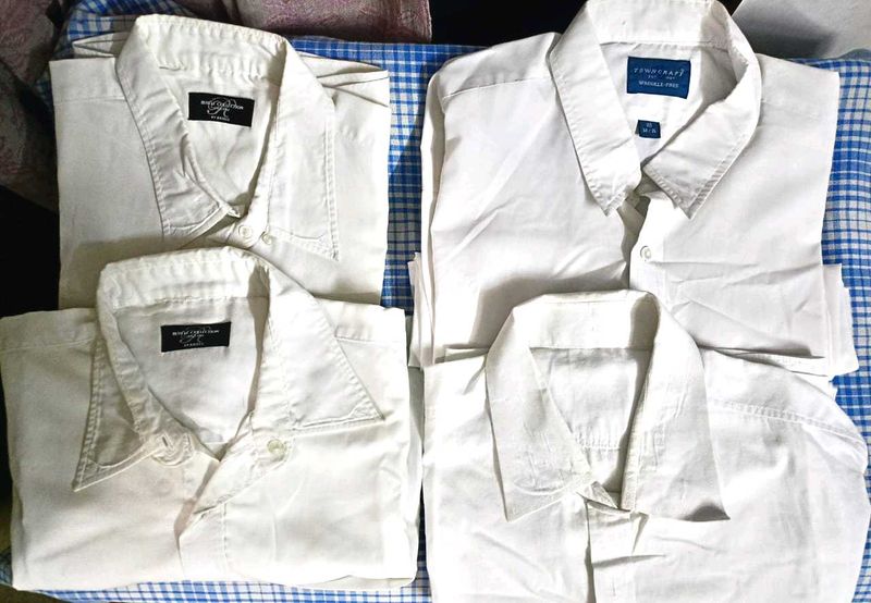 Men's White Full &amp; Half Sleeve Shirt Bundle 3XL