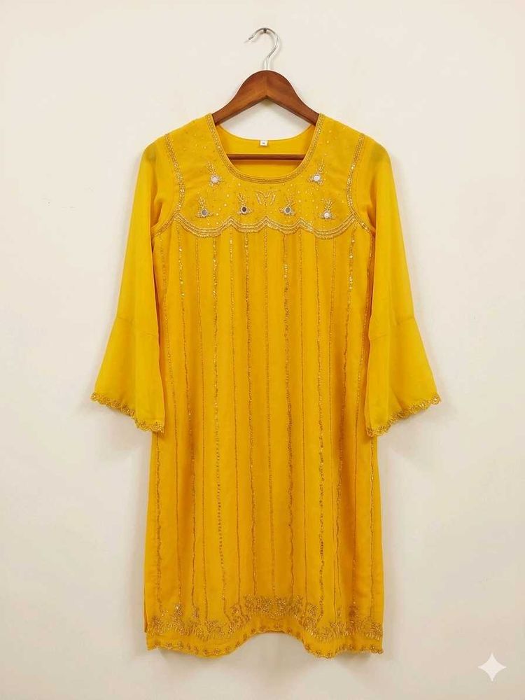 Embellished Yellow Kurta