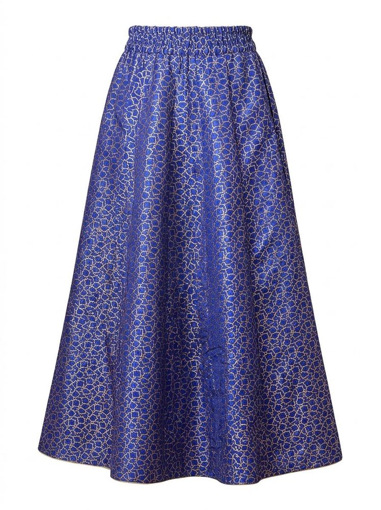 Royal Blue Brocade Skirt