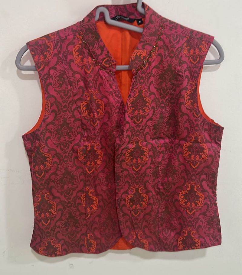 Stylish Embroidered Brocade Vest