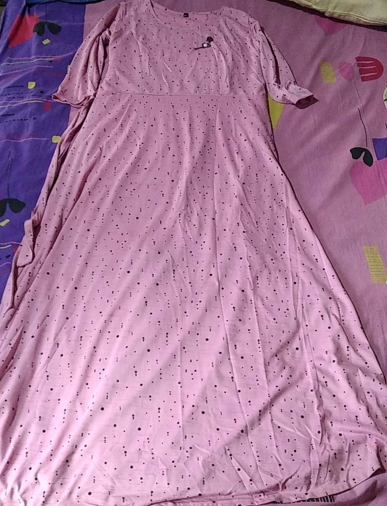 Cute Pink Polka Dot Maxi Dress