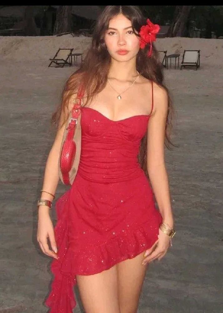 Sparkly Red Mini Dress