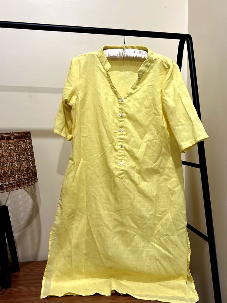 Libas Vibrant Yellow Cotton Kurta, tag size XL