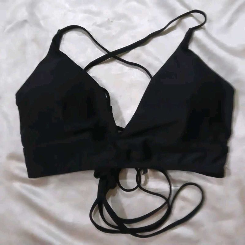 Black Bikini Top sez M