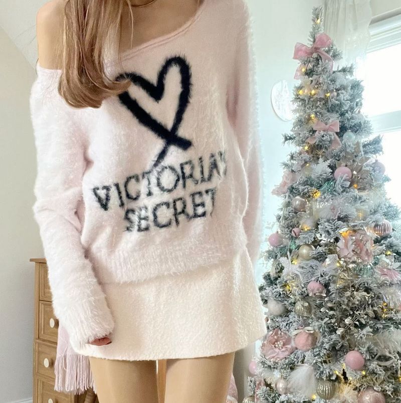 Victoria secret baby pink fuzzy sweater