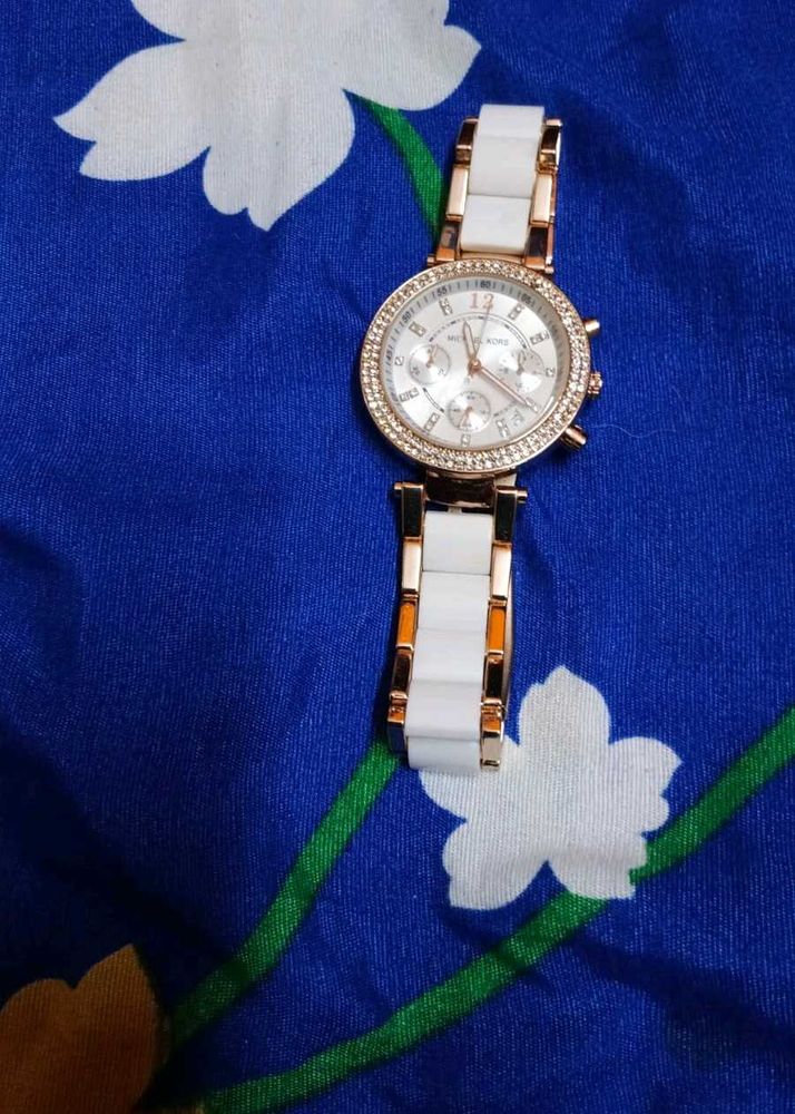 Women's Rose Gold &amp; White Watch