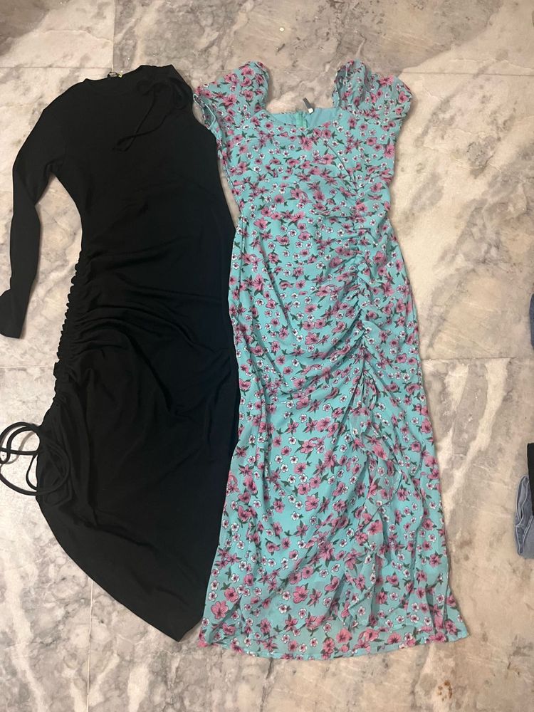 Chic Ruched Dresses - Set of 2