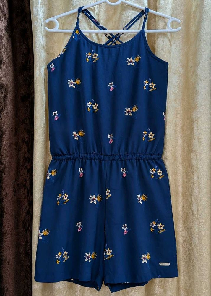 Blue Floral Romper