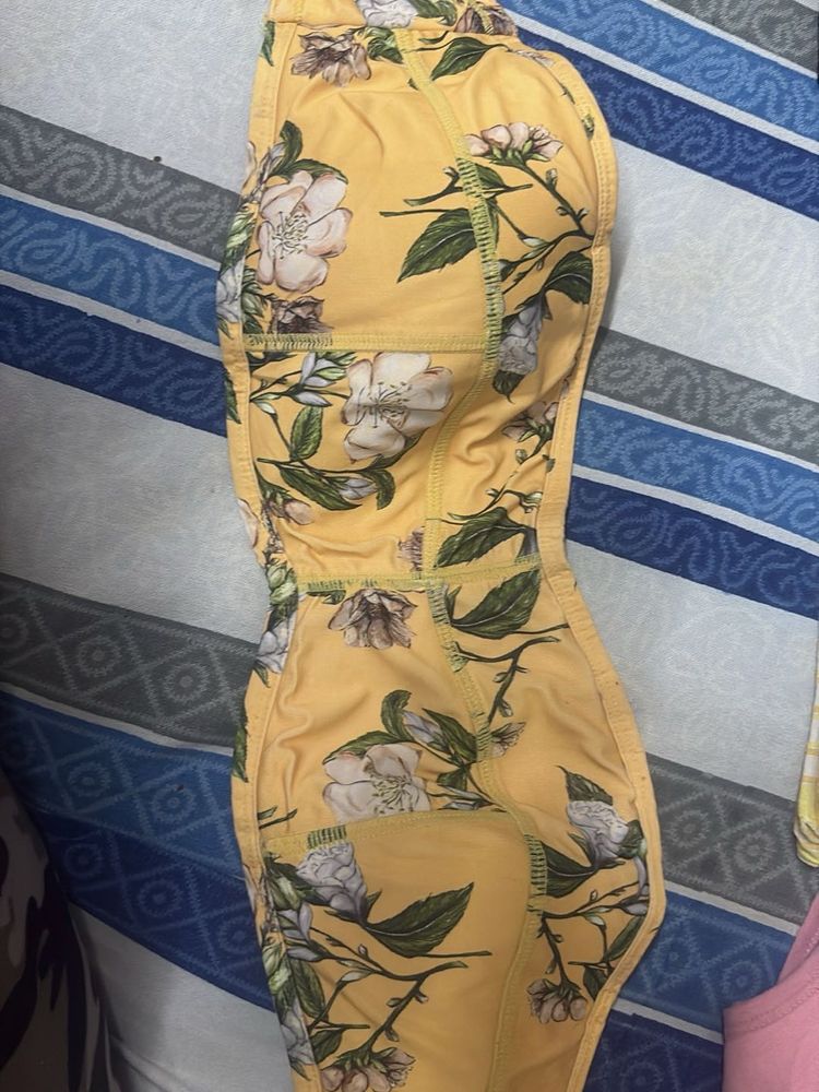 Floral Print Strapless Bra