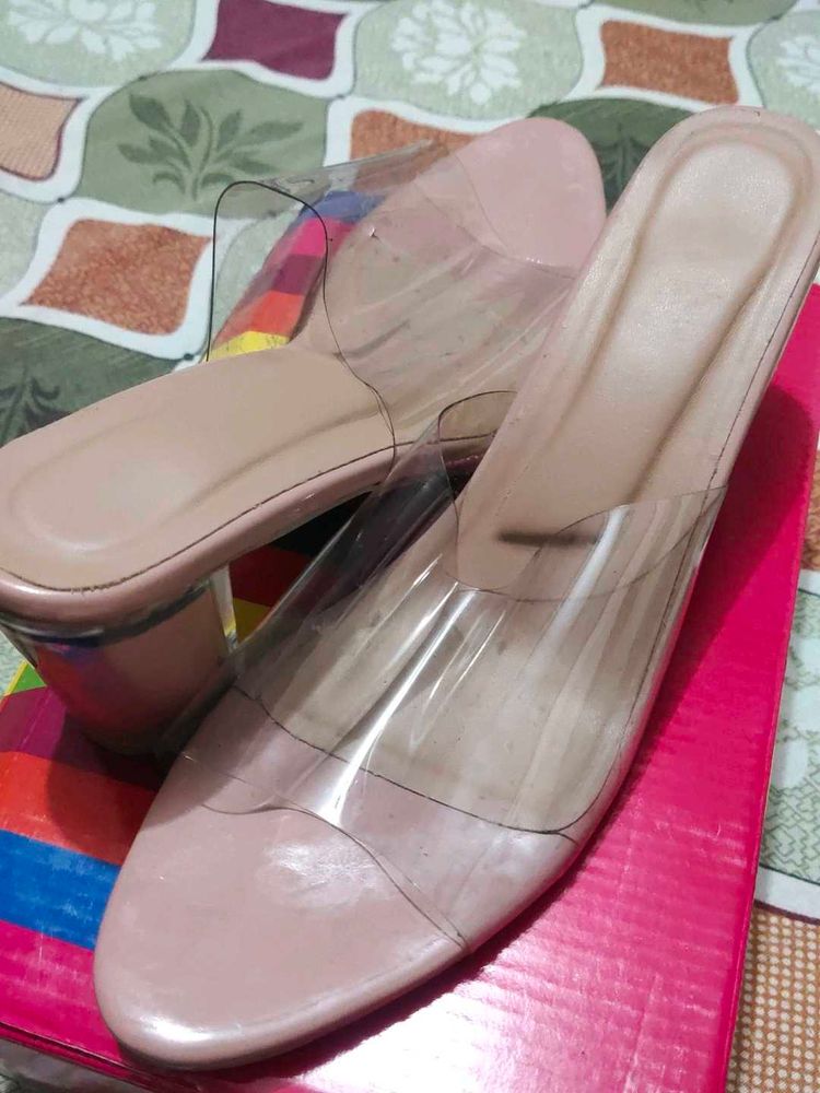 Chic Transparent Block Heels