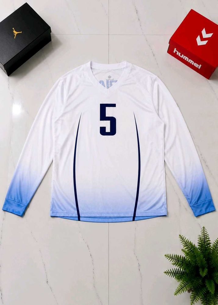 Men's White &amp; Blue volleyball jersey