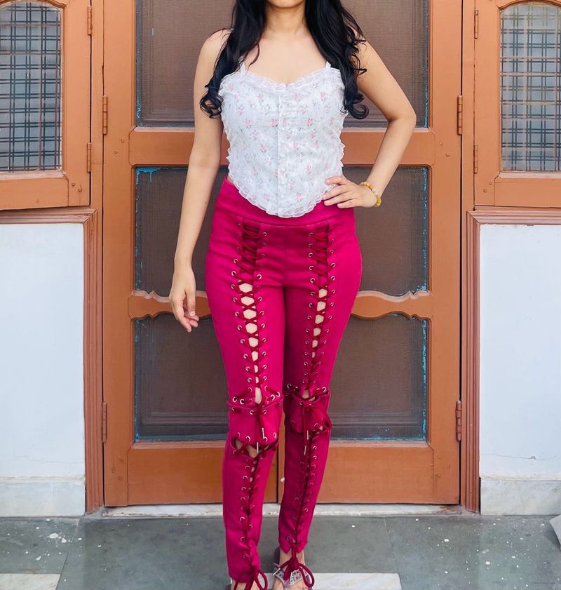 Stylish Lace-Up Pants