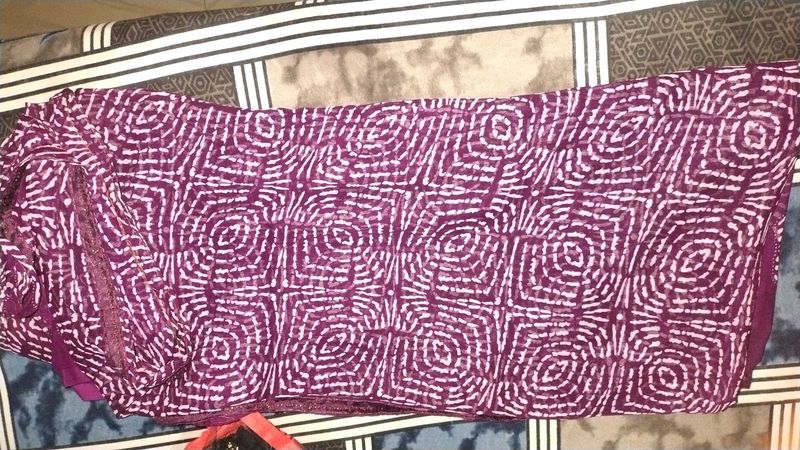 Purple Printed Saree
