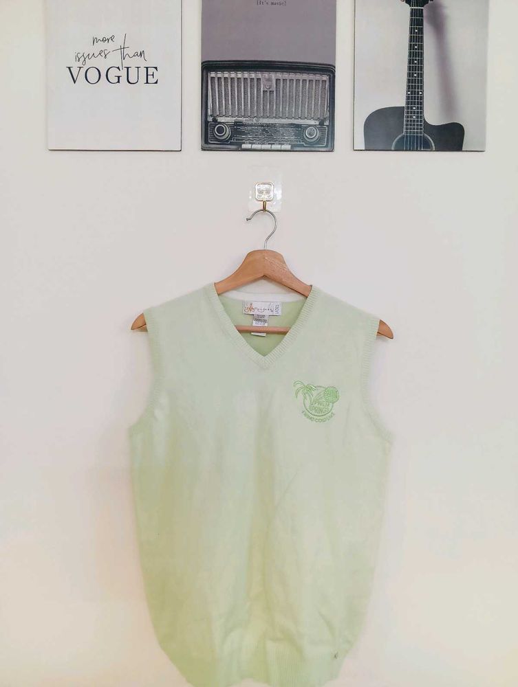 Light Green Sleeveless V-Neck Top