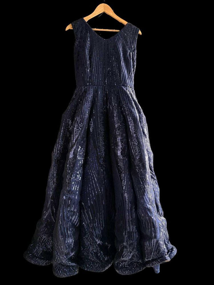 Sparkling Navy Blue Evening Gown