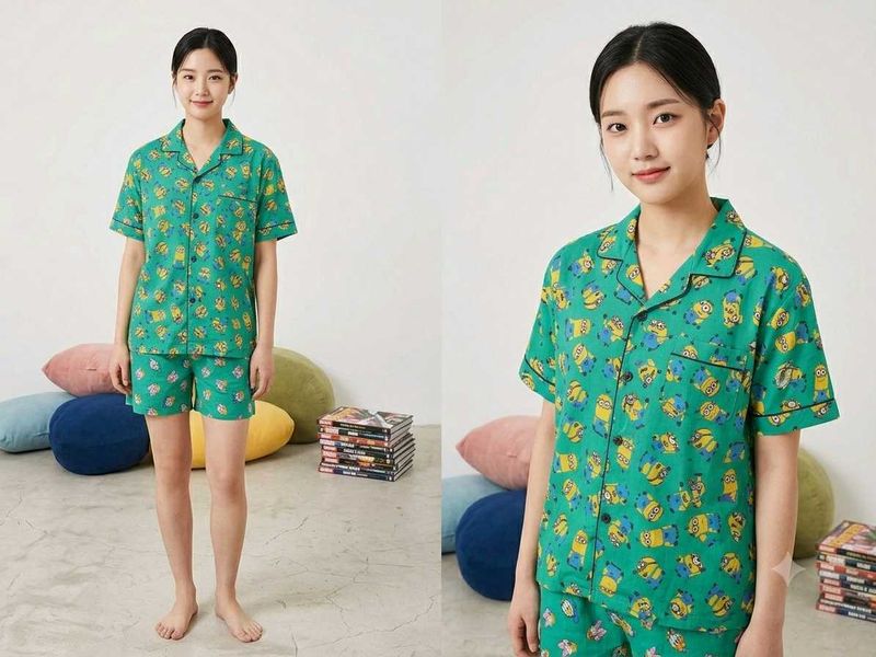 Cute Minion Print Pajama Set