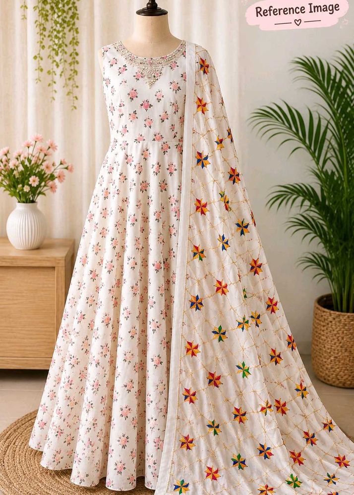 Floral Print Anarkali Gown