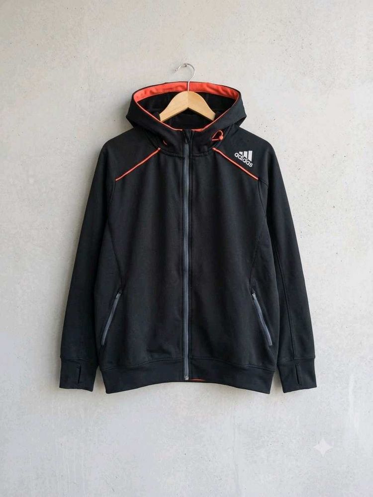 Adidas Black Zip Up Hoodie