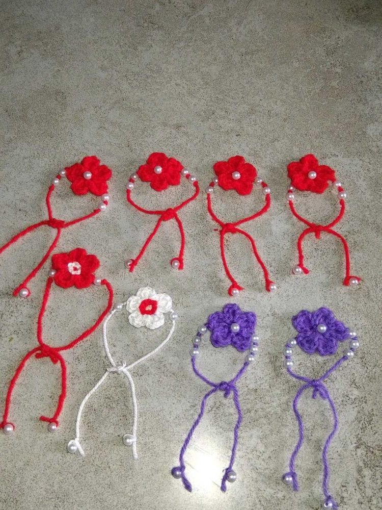 Handmade Crocheted Flower Anklet