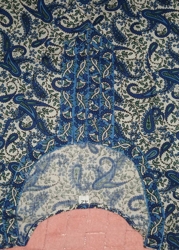 Blue &amp; white Paisley Print Kurta