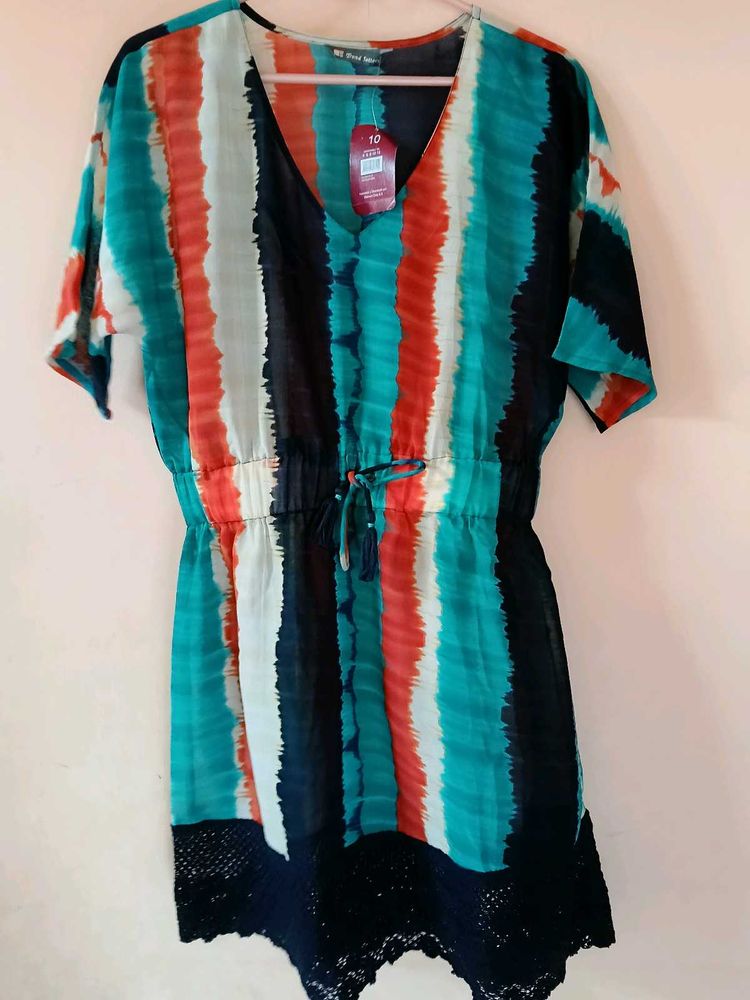 Boho Tie-Dye Print Mini Dress