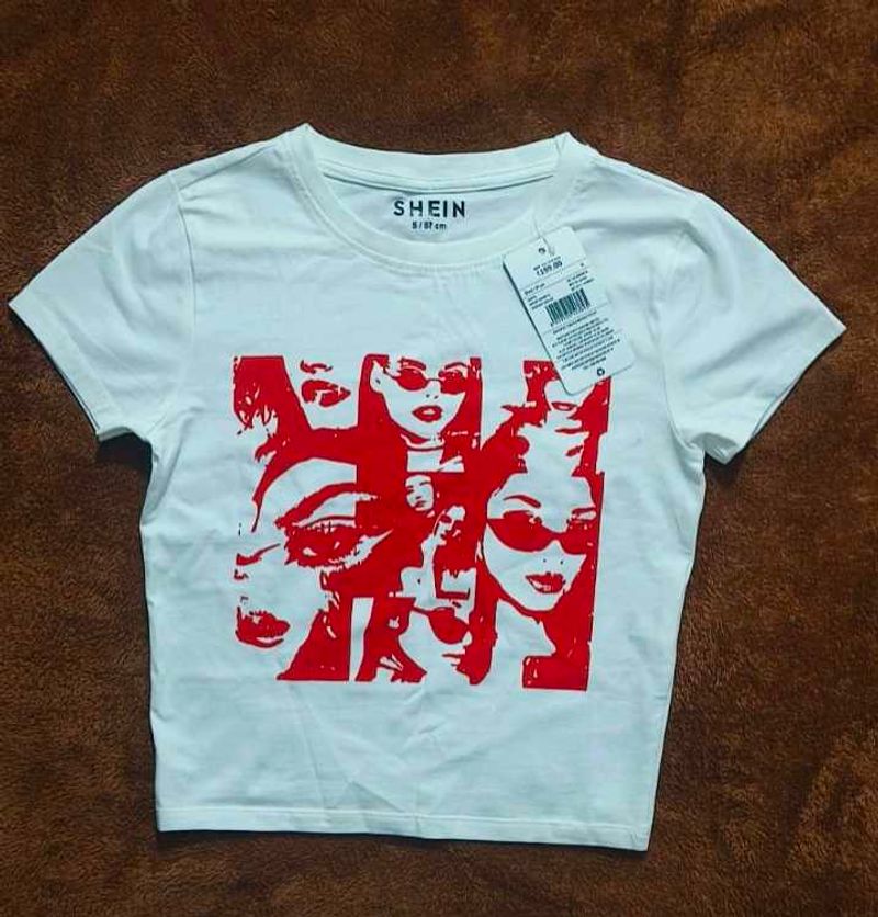 SHEIN Graphic Print Cropped T-Shirt