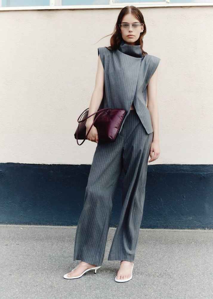 Chic Pinstripe Wide-Leg Pants