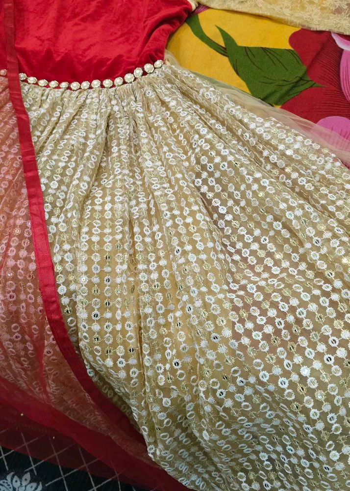 Stunning Gold &amp; Red Ethnic Gown
