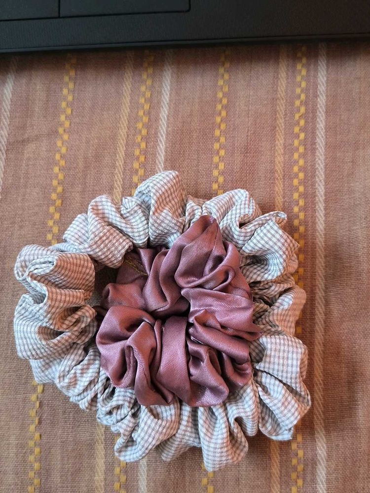 Cute Checked &amp; Satin Scrunchies
